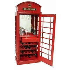 RAM Game Room Old English Telephone Booth Bar Cabinet