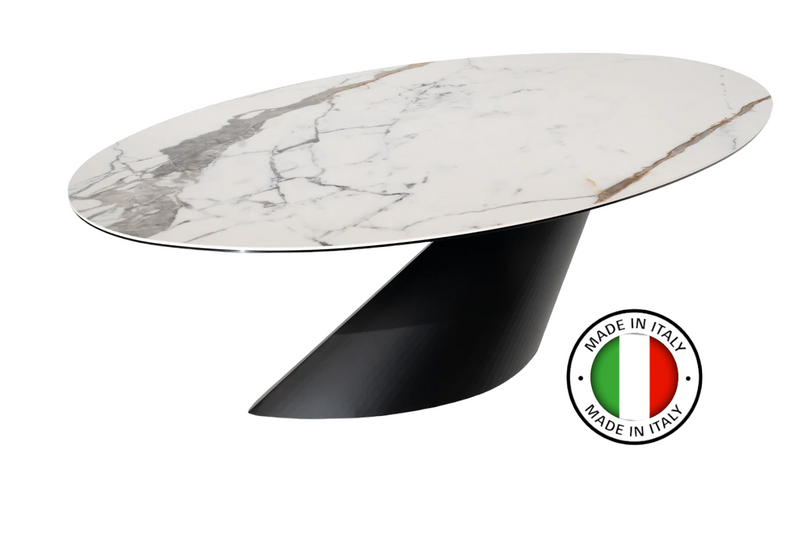 Maxima House Dining Table LEONARDO with ceramic top and steel base