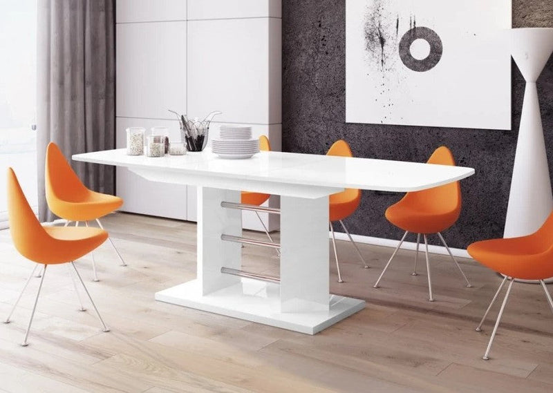 Maxima House Dining Table With Extension LINOSA 3 white online sale