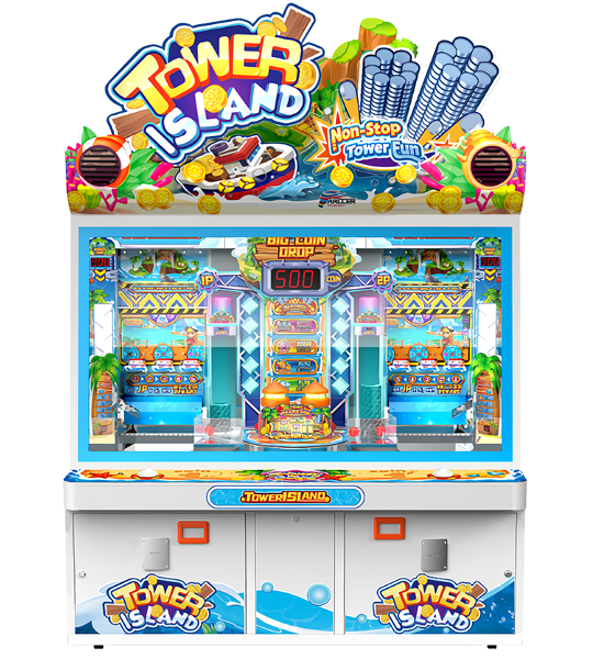 Namco Tower Island 2 Player Coin Pusher Arcade Game