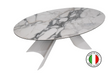 Maxima House Dining Table GIORGIA with white ceramic top and metal base