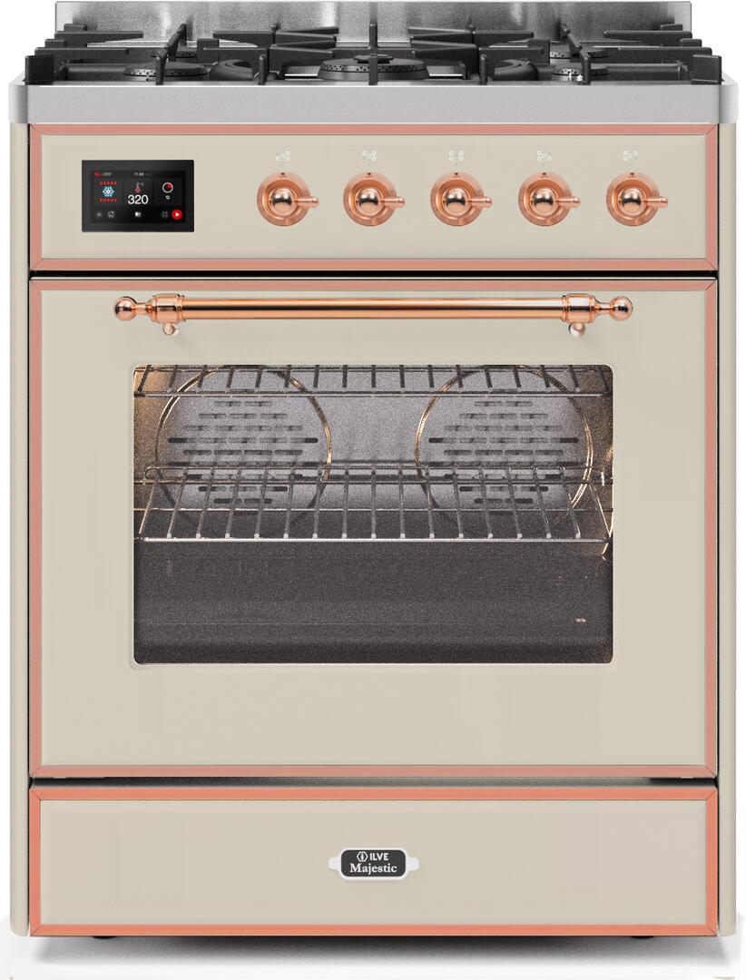 ILVE Majestic 30 Inch Dual Fuel Range Burner Top 5 Burners - UM30DNE3