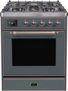 ILVE Majestic 30 Inch Dual Fuel Range Burner Top 5 Burners UM30DNE3WHPLP