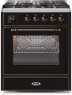 ILVE Majestic 30 Inch Dual Fuel Range Burner Top 5 Burners UM30DNE3WHPLP