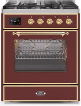 ILVE Majestic 30 Inch Dual Fuel Range Burner Top 5 Burners - UM30DNE3