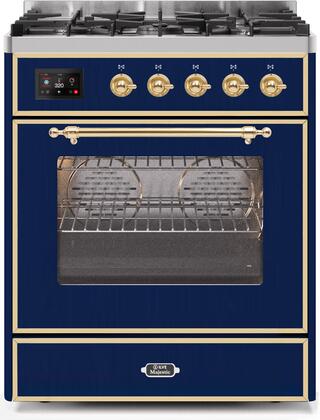 ILVE Majestic 30 Inch Dual Fuel Range Burner Top 5 Burners - UM30DNE3