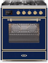 ILVE Majestic 30 Inch Dual Fuel Range Burner Top 5 Burners - UM30DNE3