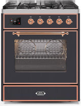ILVE Majestic 30 Inch Dual Fuel Range Burner Top 5 Burners - UM30DNE3