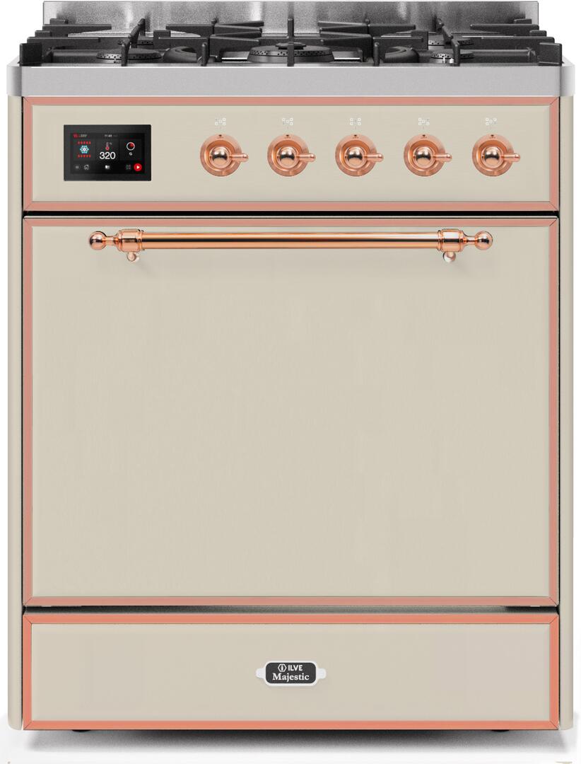 ILVE Majestic 30 Inch Dual Fuel Range Burner Top 5 Burners - UM30DQNE3