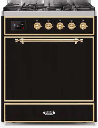 ILVE Majestic 30 Inch Dual Fuel Range Burner Top 5 Burners - UM30DQNE3