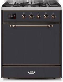 ILVE Majestic 30 Inch Dual Fuel Range Burner Top 5 Burners UM30DQNE3WHPLP