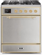 ILVE Majestic 30 Inch Dual Fuel Range Burner Top 5 Burners - UM30DQNE3