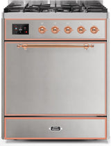 ILVE Majestic 30 Inch Dual Fuel Range Burner Top 5 Burners - UM30DQNE3