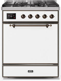 ILVE Majestic 30 Inch Dual Fuel Range Burner Top 5 Burners UM30DQNE3WHPLP