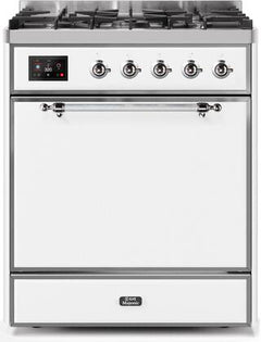 ILVE Majestic 30 Inch Dual Fuel Range Burner Top 5 Burners UM30DQNE3WHPLP