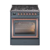 ILVE Nostalgie II Noblesse 30″ Dual Fuel Range Triple Glass Door - UN30NMP