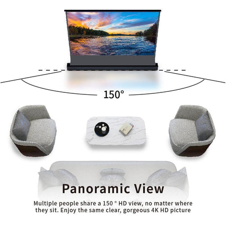 VIVIDSTORM S ALR Motorized Tension Floor Rising Obsidian Long Throw ALR Projector Screen