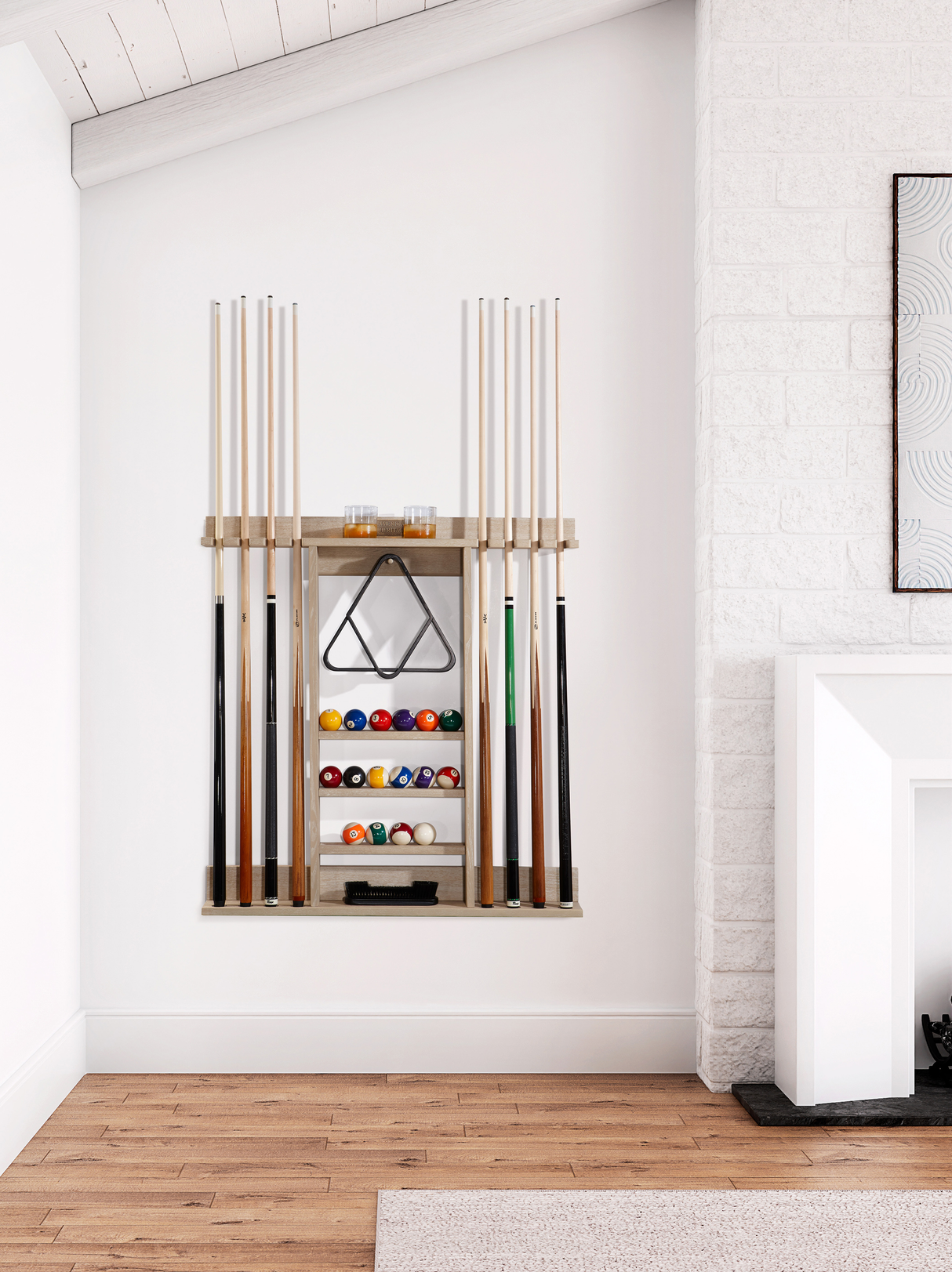 American Heritage Billiards Bluegrass Wall Rack (Natural Ash)