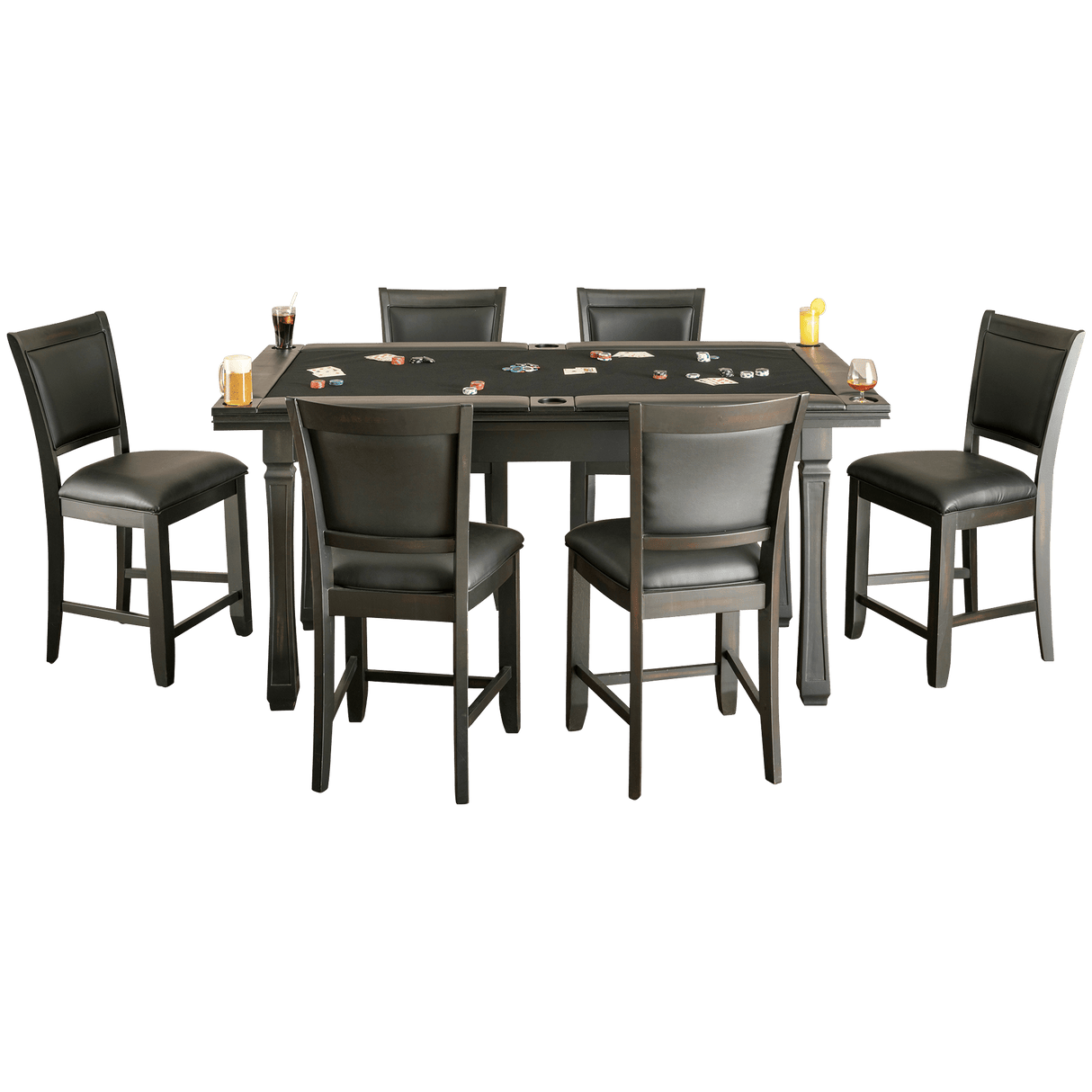 American Heritage Billiards Burlington Game Table Set (Peppercorn)