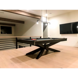 Plank & Hide Felix Steel Pool Table (Size 8') 28005-GUN with Free Accessory Kit, Free Steel Cue Rack