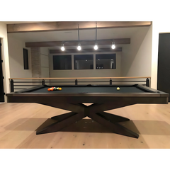 Plank & Hide Felix Steel Pool Table (Size 8') 28005-GUN with Free Accessory Kit, Free Steel Cue Rack