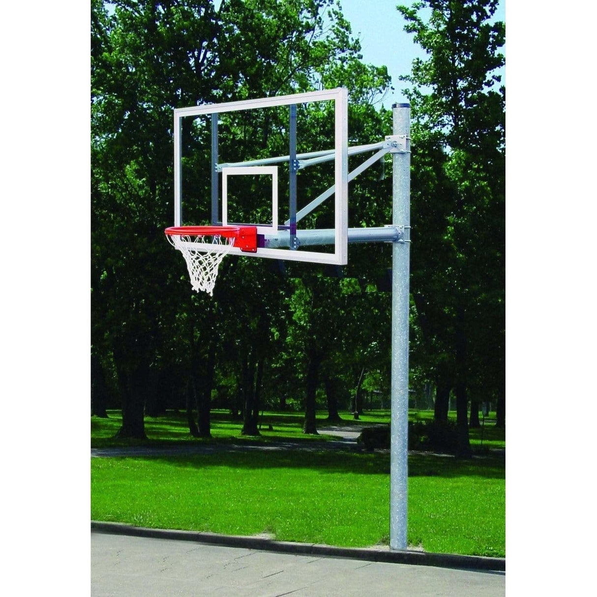 Gared Heavy Duty 5-9/16" O.D. Adjustable Straight Post Basketball Package PK6091