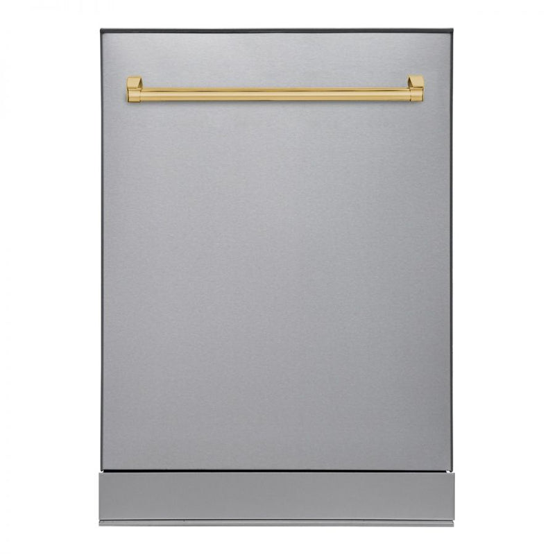 Hallman 24-Inch Dishwasher with Stainless Steel Metal Spray Arms (not plastic) with BOLD Brass handle