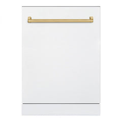 Hallman 24-Inch Dishwasher with Stainless Steel Metal Spray Arms (not plastic) with BOLD Brass handle