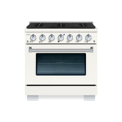 Hallman Bold Series 30" Dual Fuel Freestanding Range with Chrome Trim