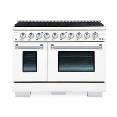 Hallman Bold Series 48" Dual Fuel Freestanding Range with Chrome Trim