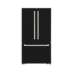 Hallman 36" Freestanding French Door, Counter Depth Refrigerator 14.2 Cu. Ft. with Bottom Freezer 6.1 Cu. Ft. with Automatic Ice Maker with Bold Chrome Handles