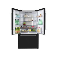 Hallman 36" Freestanding French Door, Counter Depth Refrigerator 14.2 Cu. Ft. with Bottom Freezer 6.1 Cu. Ft. with Automatic Ice Maker with Bold Chrome Handles