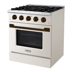 Hallman Bold Series 30" Gas Freestanding Range with Bronze Trim