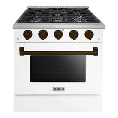 Hallman Bold Series 30" Gas Freestanding Range with Bronze Trim