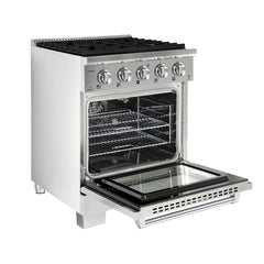 Hallman Bold Series 30" Dual Fuel Freestanding Range with Chrome Trim