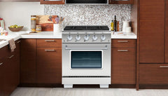 Hallman Bold Series 30" Dual Fuel Freestanding Range with Chrome Trim