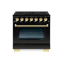 Hallman Bold Series 36" Gas Freestanding Range with Brass Trim