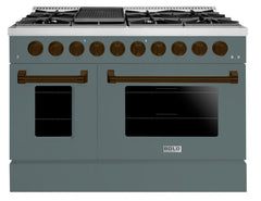 Hallman Bold Series 48" Gas Freestanding Range with Bronze Trim