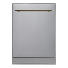 Hallman 24-Inch Dishwasher with Stainless Steel Metal Spray Arms (not plastic) with Classico Bronze handle