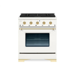 Hallman Classico Series 30" Gas Freestanding Range with Brass Trim