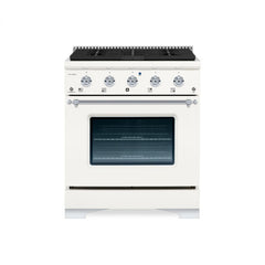 Hallman Classico Series 30" Dual Fuel Freestanding Range with Chrome Trim