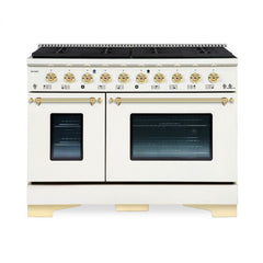 Hallman Classico Series 48" Gas Freestanding Range with Brass Trim