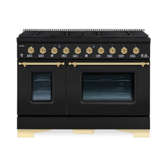 Hallman Classico Series 48" Gas Freestanding Range with Brass Trim