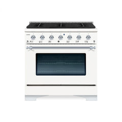 Hallman Classico Series 36" Dual Fuel Freestanding Range with Chrome Trim