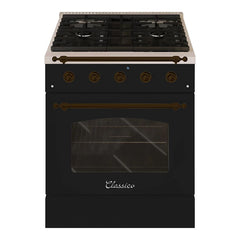 Hallman Classico Series 30" Gas Freestanding Range with Bronze Trim