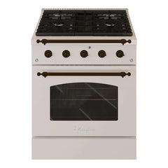 Hallman Classico Series 30" Gas Freestanding Range with Bronze Trim