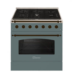 Hallman Classico Series 36" Gas Freestanding Range with Bronze Trim