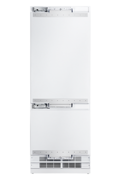 Hallman 30" Built-In Refrigerator 11.5 Cu. Ft. with Interior Filtered Water Dispenser and Bottom Mount Freezer 4.5 Cu. Ft. with Automatic Ice Maker, LH-Hinge Bold Brass Trim