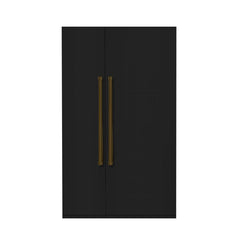 Hallman 48 in. 25.2 Cu. Ft. Counter-Depth Built-in Side-by-Side Refrigerator with Bold Bronze Handles