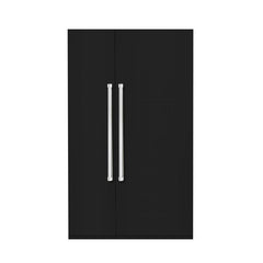 Hallman 48 in. 25.2 Cu. Ft. Counter-Depth Built-in Side-by-Side Refrigerator with Bold Chrome Handles